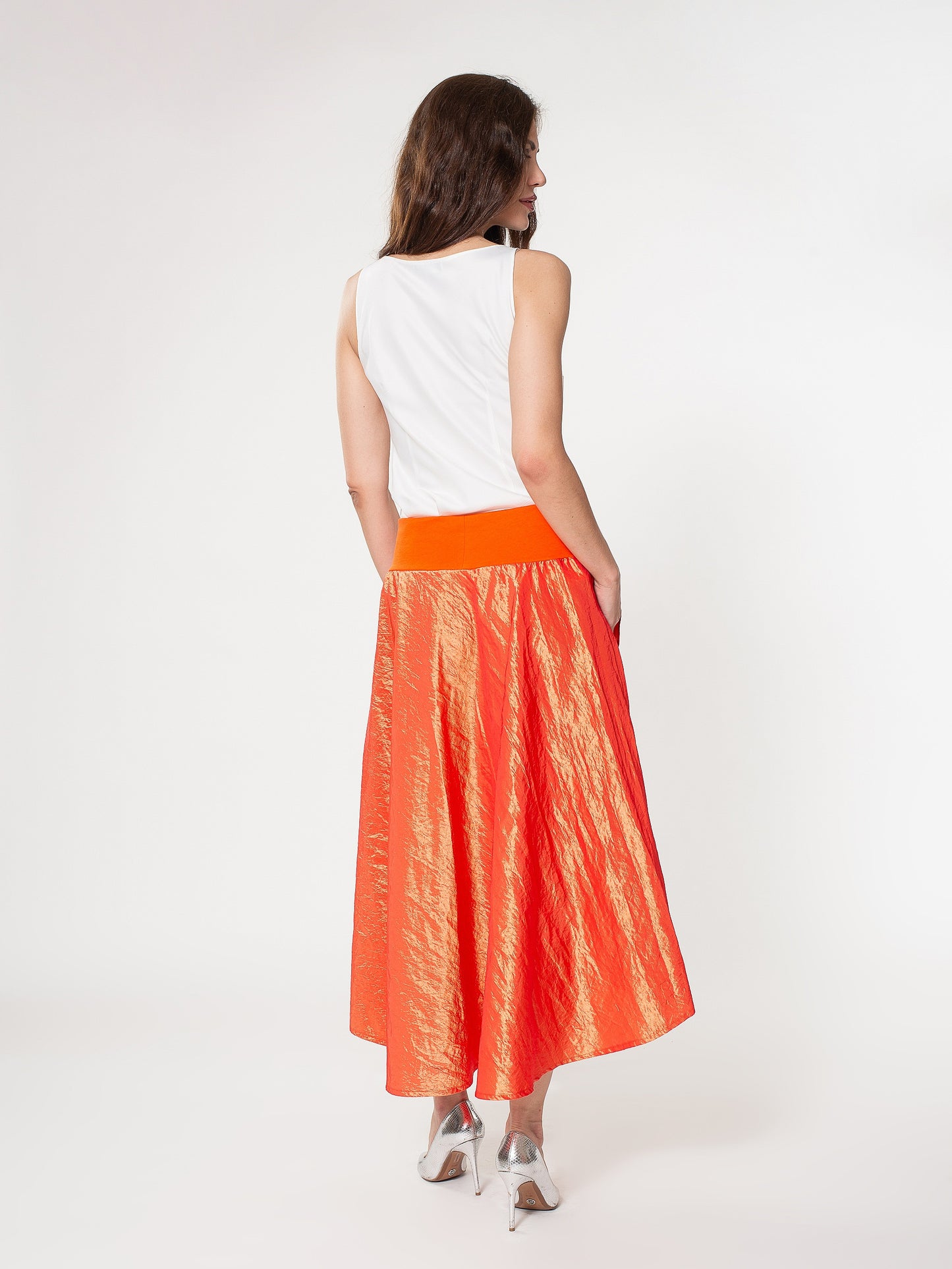 sukně asymetrická Oranž